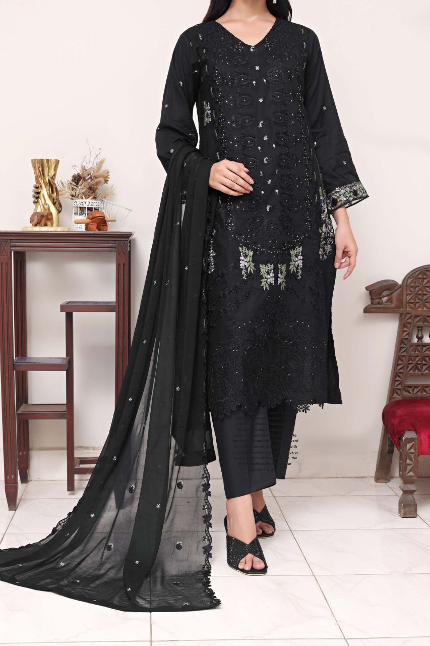 Meherma Luxury Embroidered Chickenkari Lawn 3PC