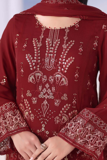 Meher Bano | Pak Fabrics | Luxe | Chiffon-3PC