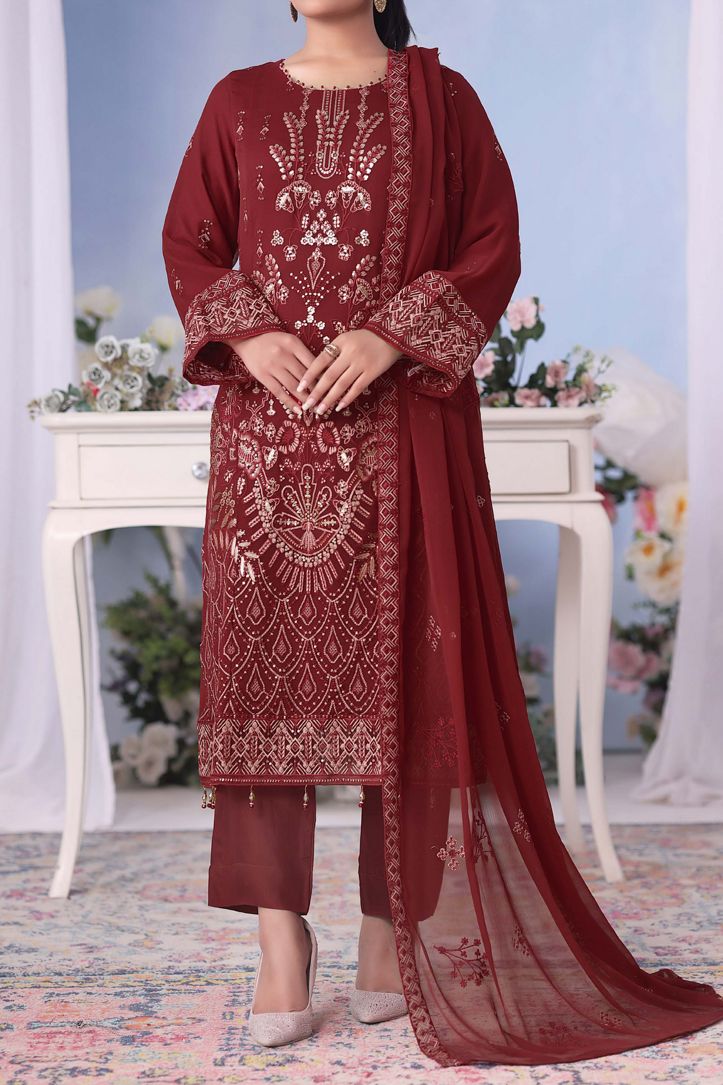 Meher Bano | Pak Fabrics | Luxe | Chiffon-3PC
