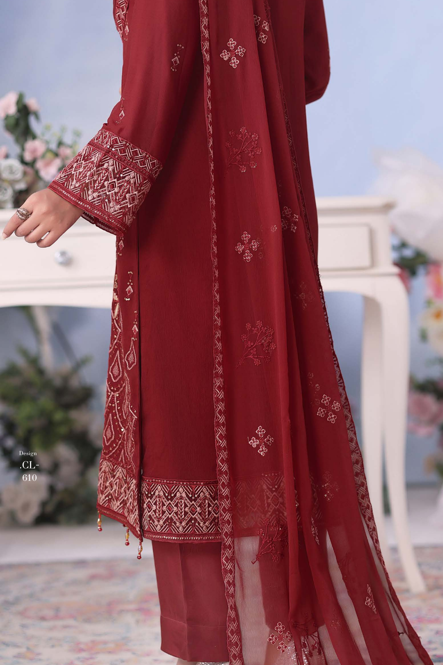 Meher Bano | Pak Fabrics | Luxe | Chiffon-3PC
