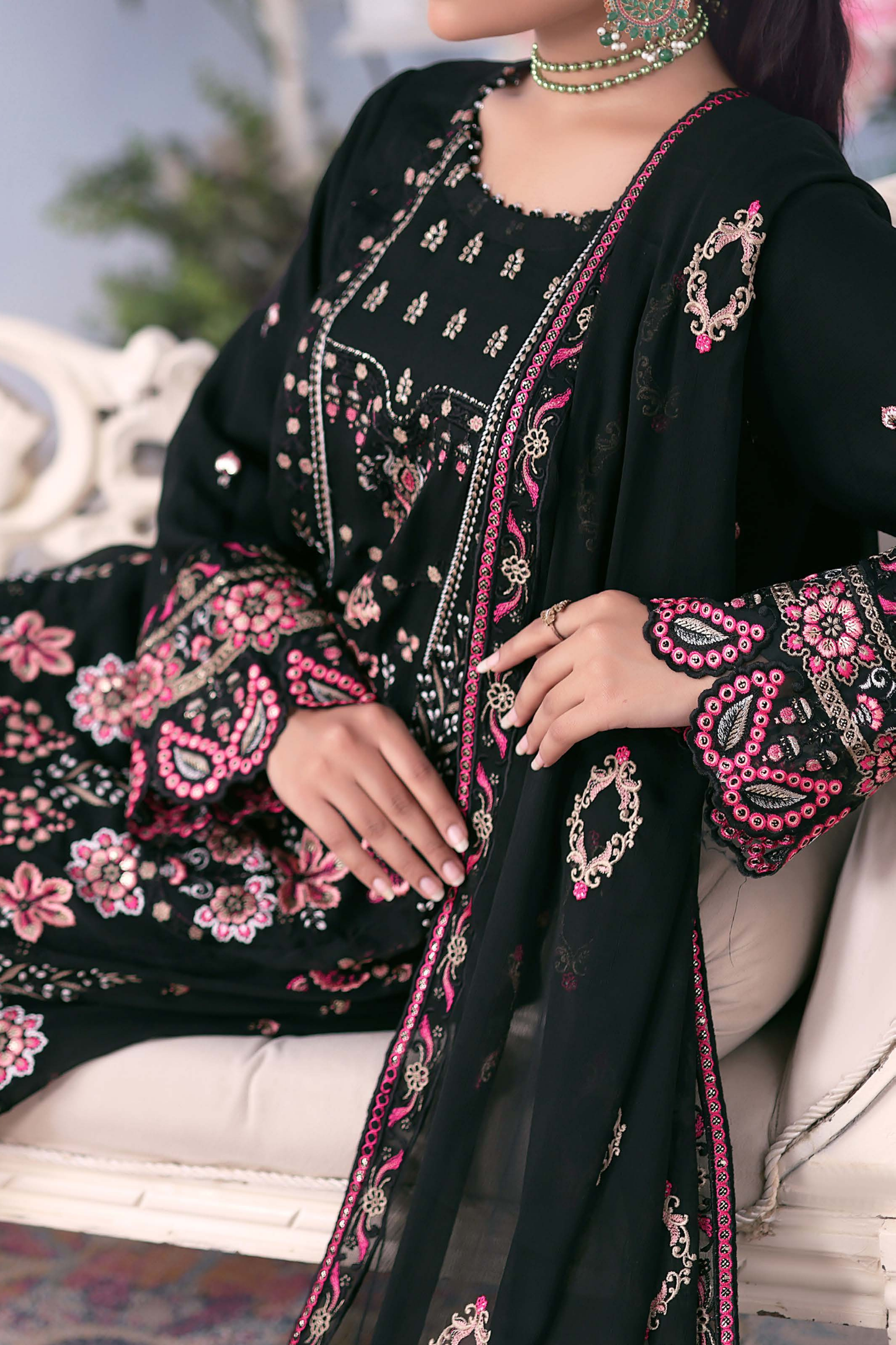 Meher Bano | Pak Fabrics | Luxe | Chiffon-3PC
