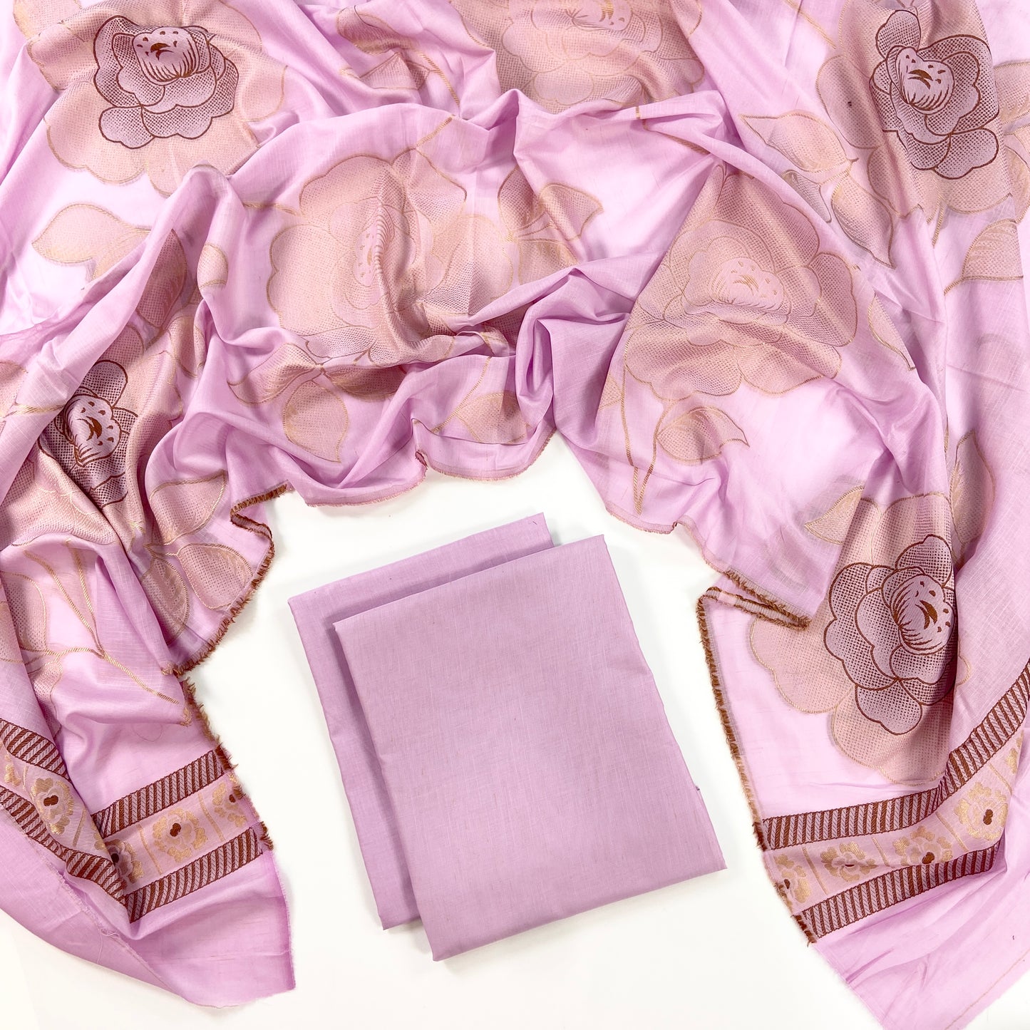 Self Jacquard Voil Shawl 3PC Unstitched