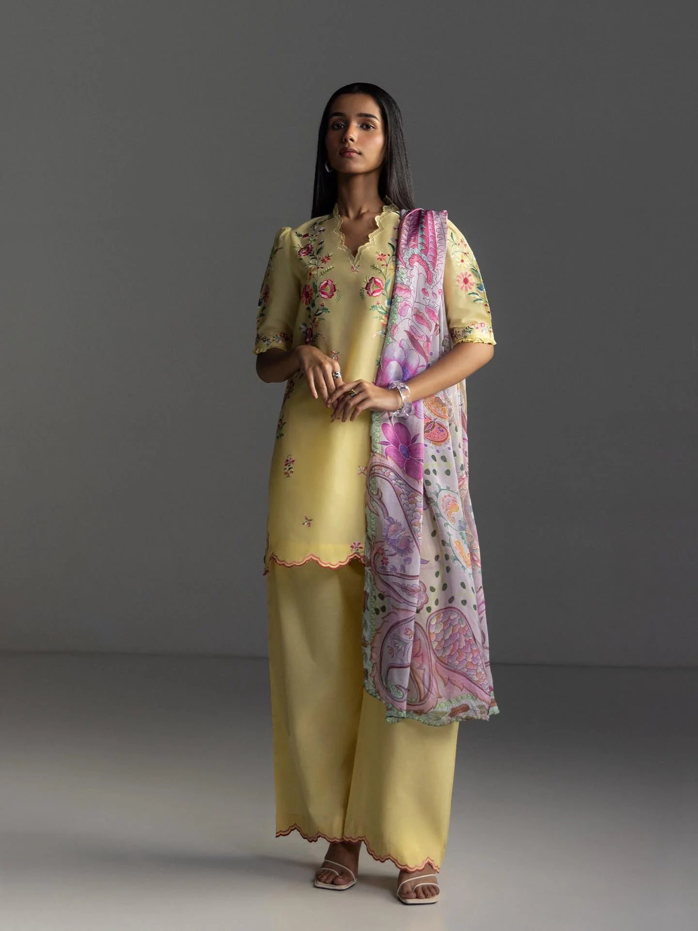 Zara Shahjahan Plain Emb Lawm 3PC