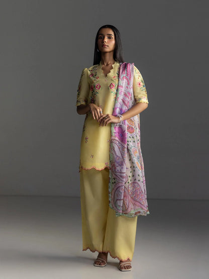 Zara Shahjahan Plain Emb Lawm 3PC