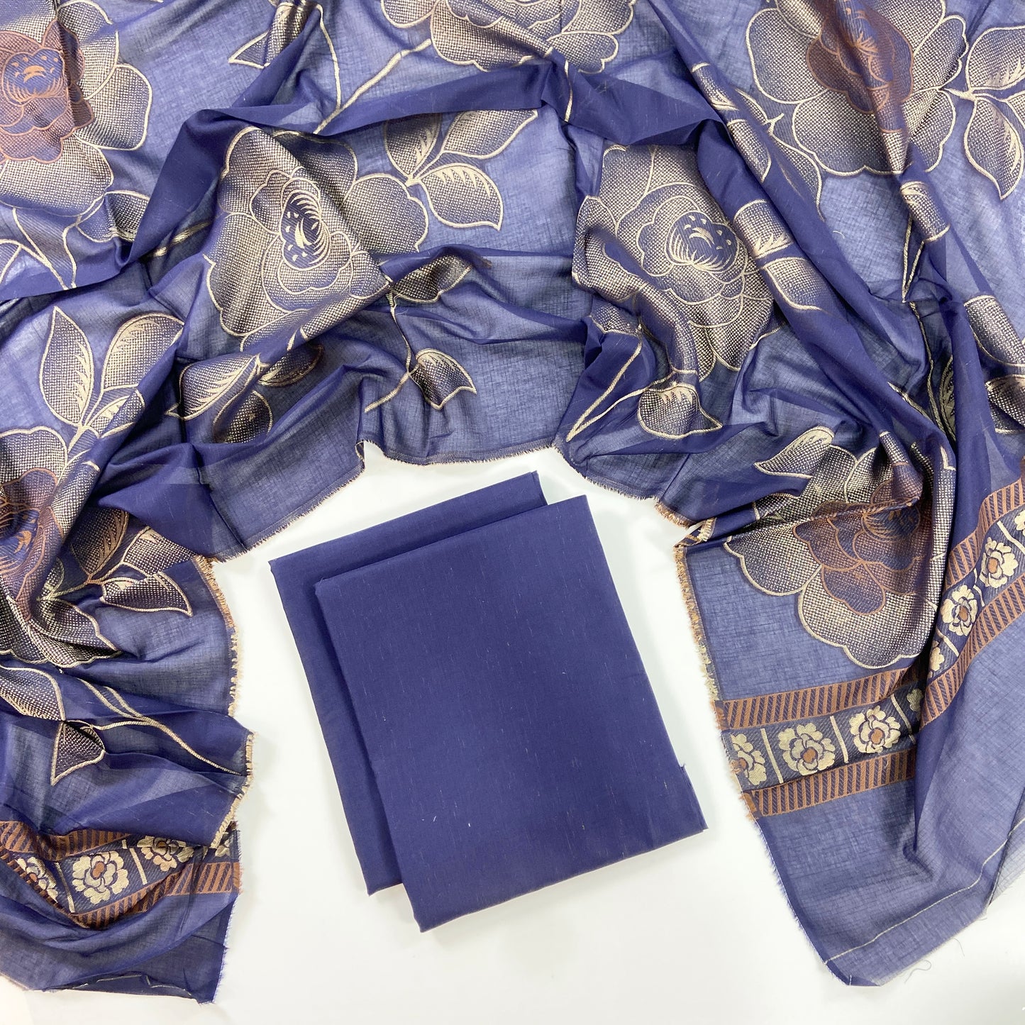 Self Jacquard Voil Shawl 3PC Unstitched