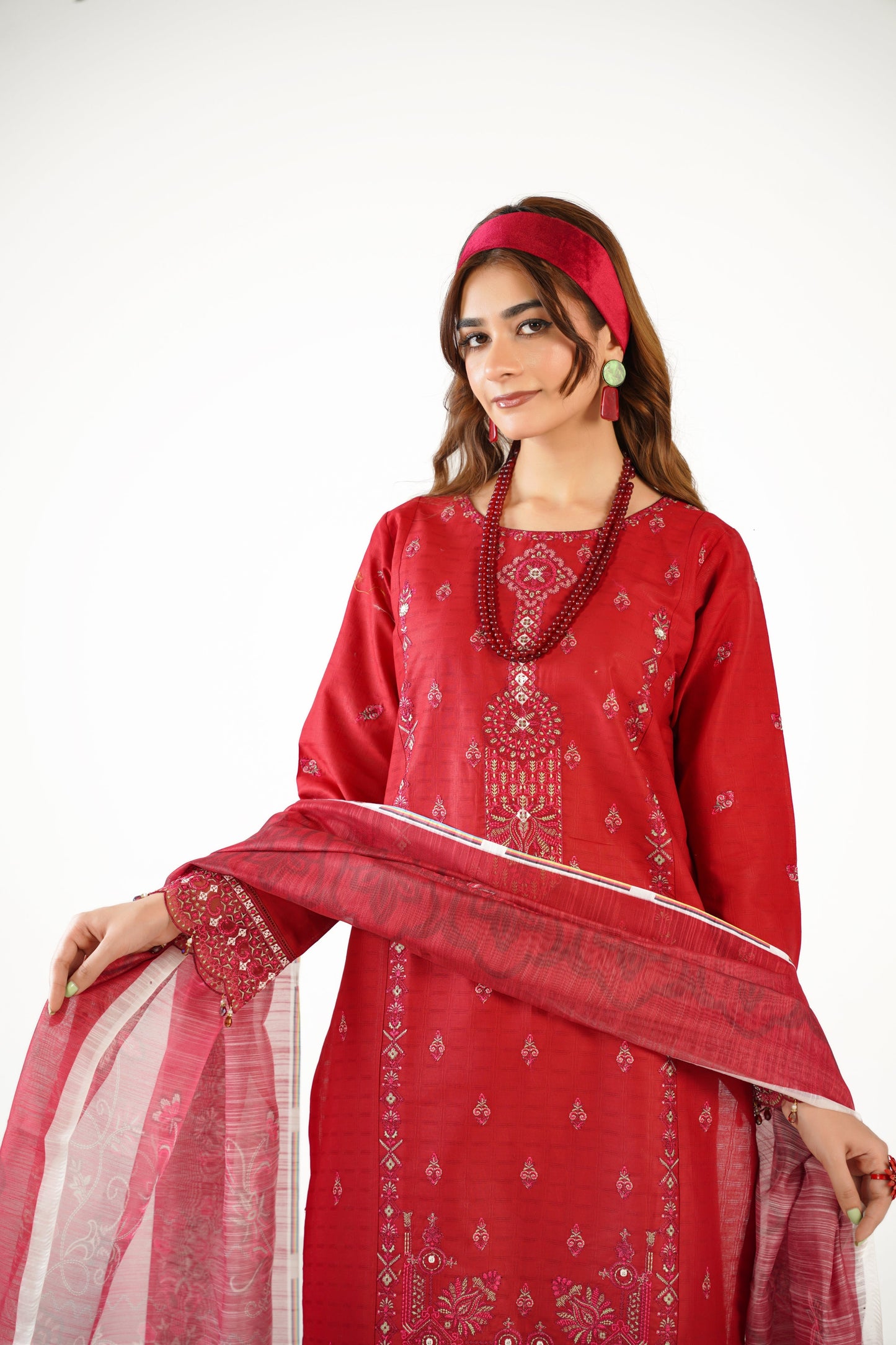 Sapphire Fancy Jacquard Cotton Emb 3PC
