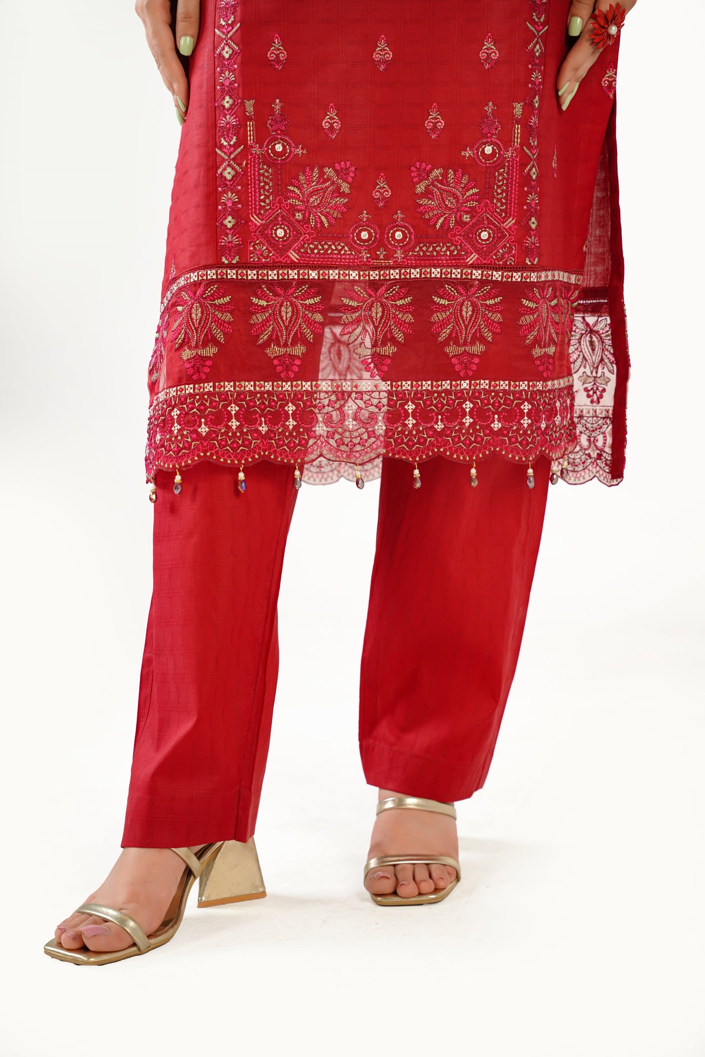 Sapphire Fancy Jacquard Cotton Emb 3PC