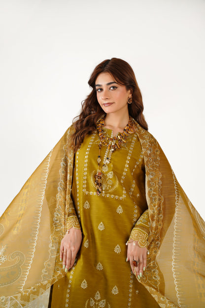 Sapphire Fancy Jacquard Cotton Emb 3PC