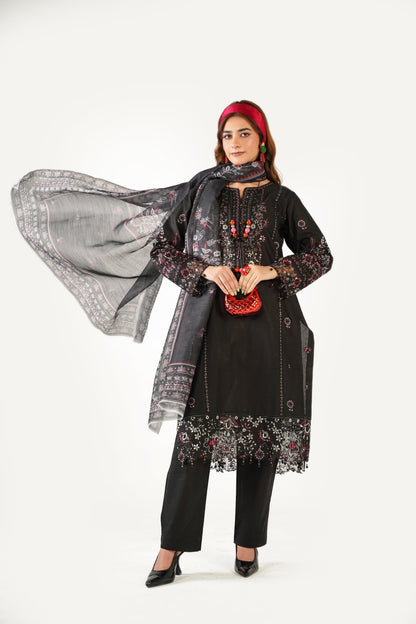 Maria B Fancy Jacquard Cotton Emb 3PC