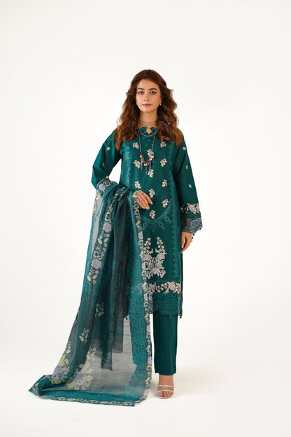 Maria B Fancy Jacquard Cotton Emb 3PC