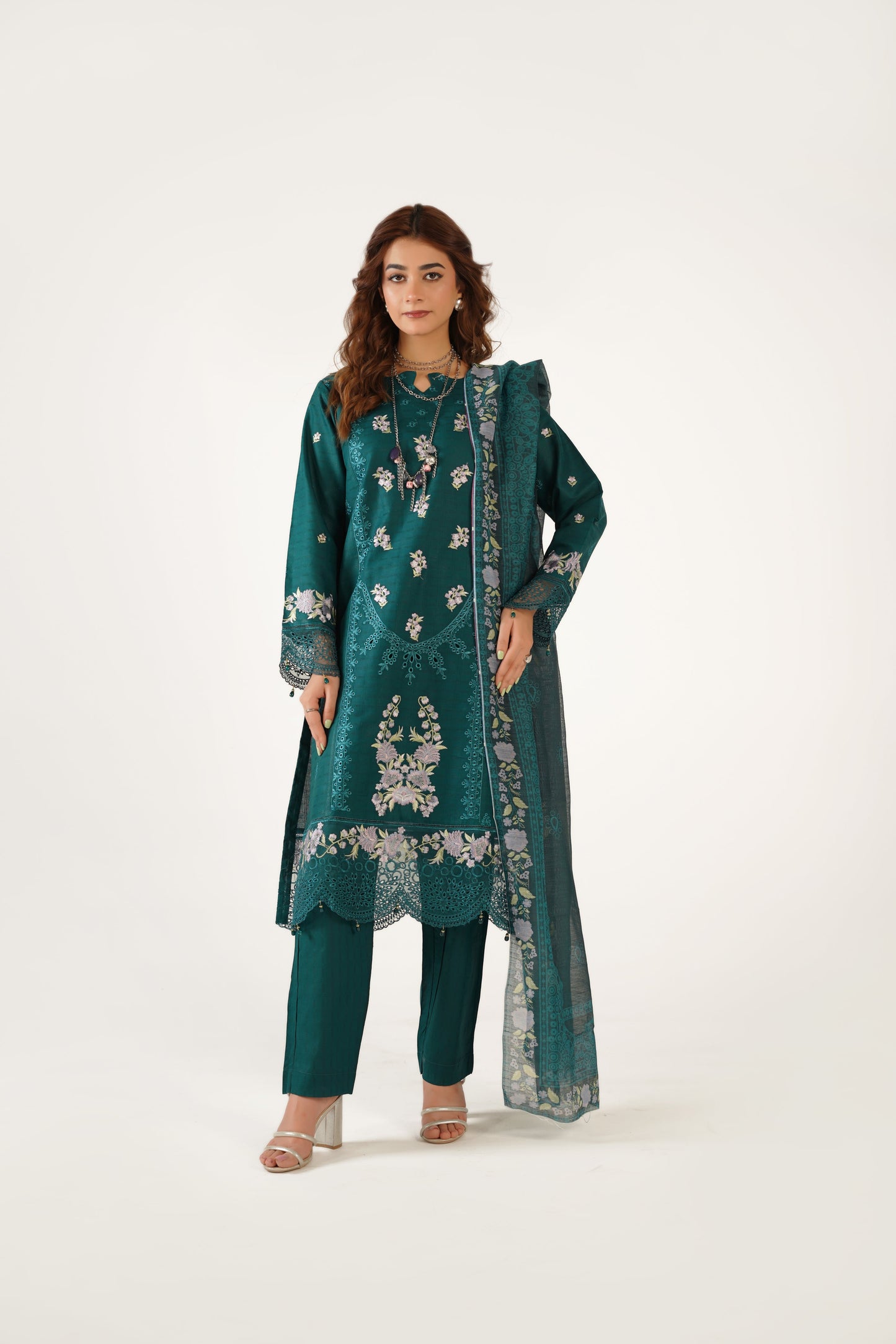 Maria B Fancy Jacquard Cotton Emb 3PC