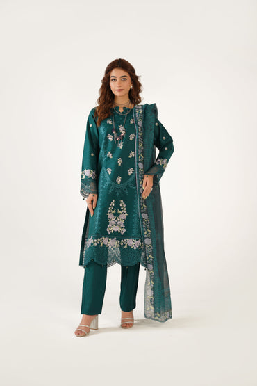Maria B Fancy Jacquard Cotton Emb 3PC
