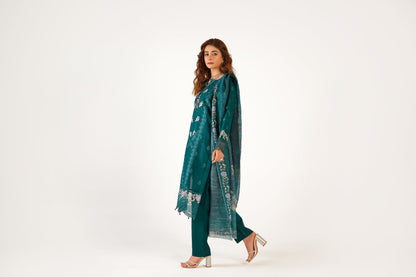 Maria B Fancy Jacquard Cotton Emb 3PC