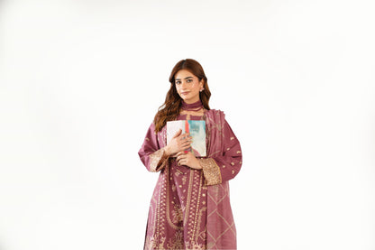 Anaya Noor Fancy Jacquard Cotton Emb-3PC