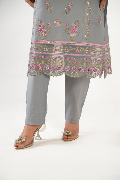 Anaya Noor Fancy Jacquard Cotton Emb 3PC