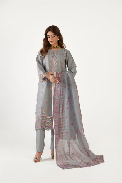 Anaya Noor Fancy Jacquard Cotton Emb 3PC