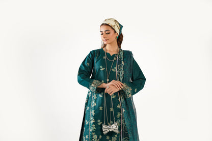 Anaya Noor Fancy Jacquard Cotton Emb 3PC
