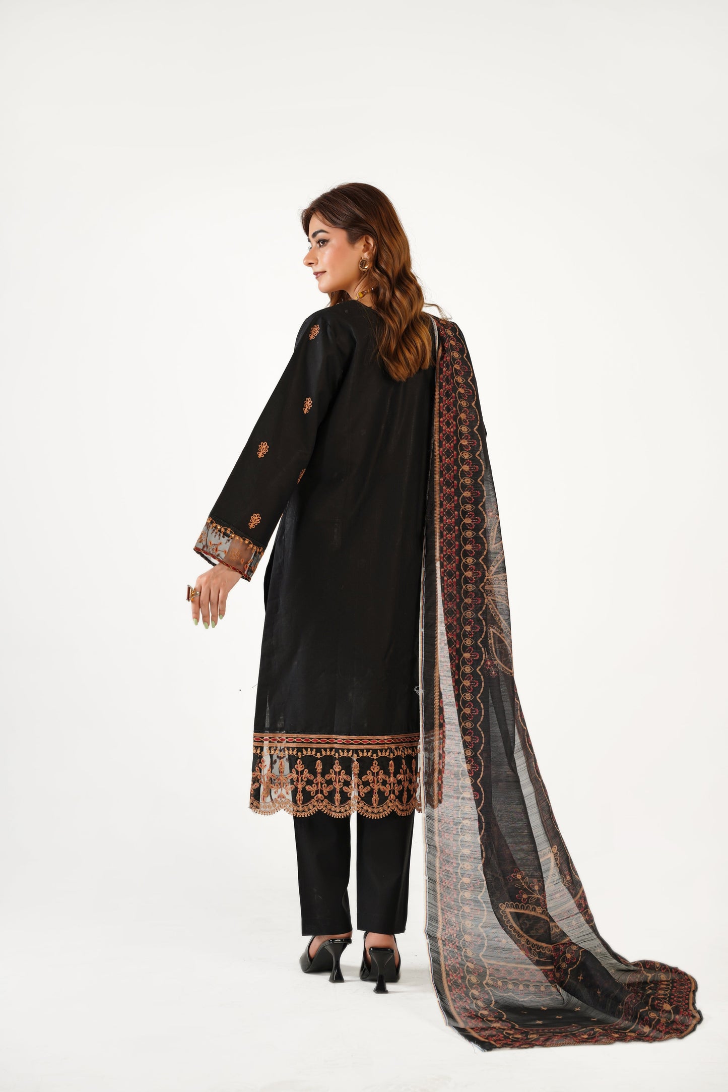 Anaya Noor Fancy Jacquard Cotton Emb 3PC