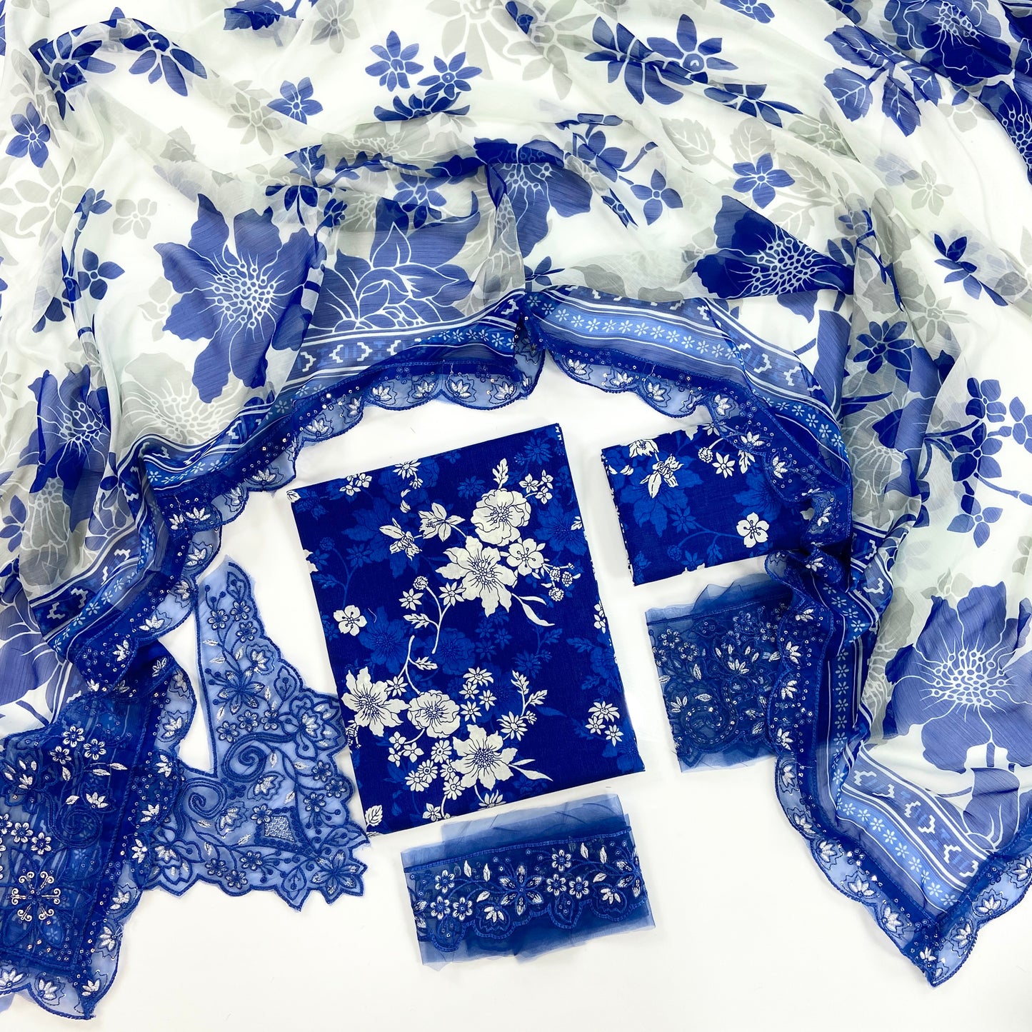Aneelas Embroiderd & Digital Printed Lawn 3PC