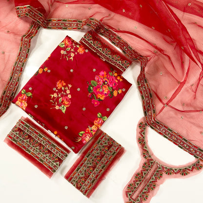 Charizma Luxury Silk With Embroidered 3PC