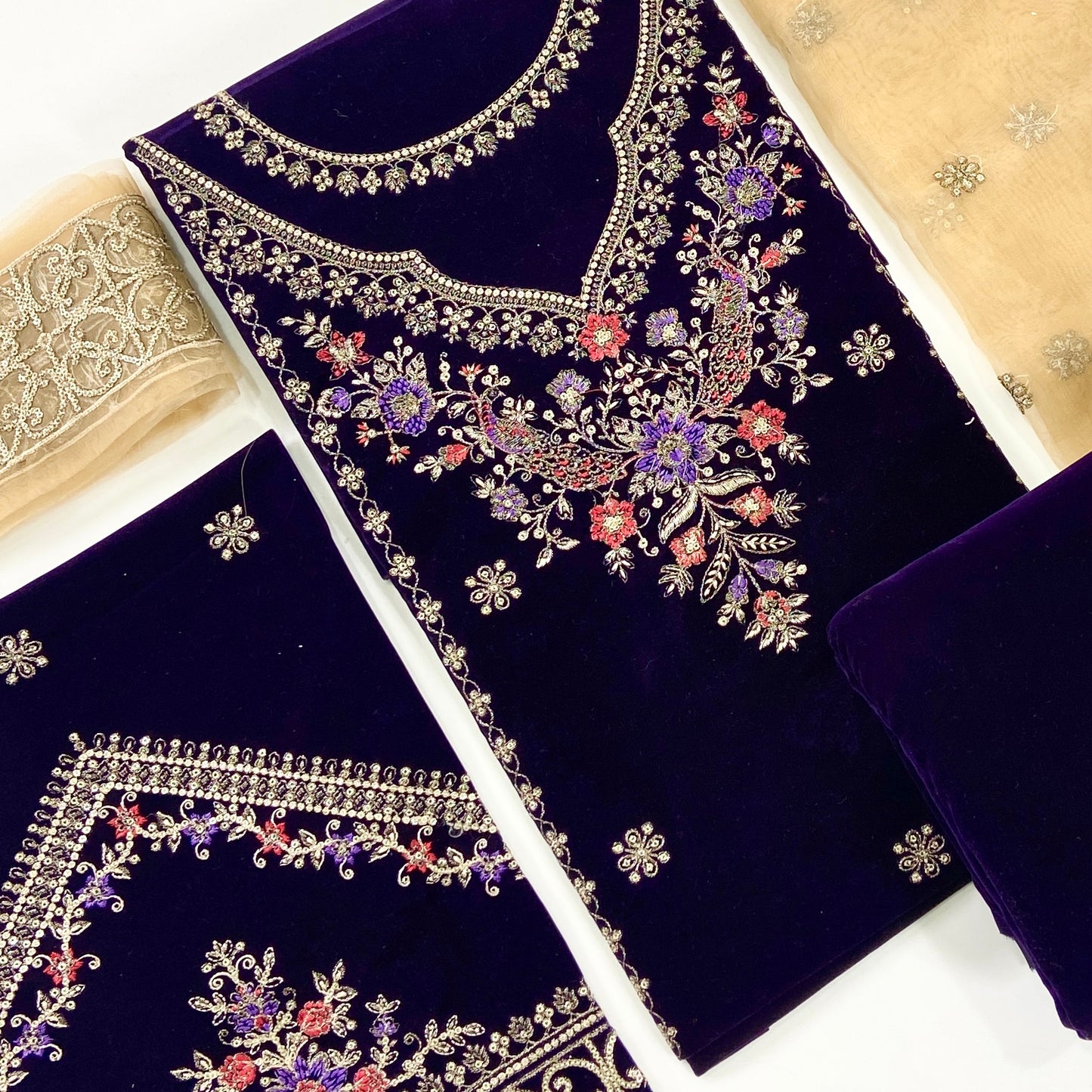 Maria B Sweet Velvet Embroidered 3PC