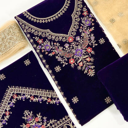 Maria B Sweet Velvet Embroidered 3PC