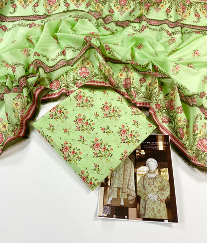 Almeerah Digital Printed Stripe Dora 3PC