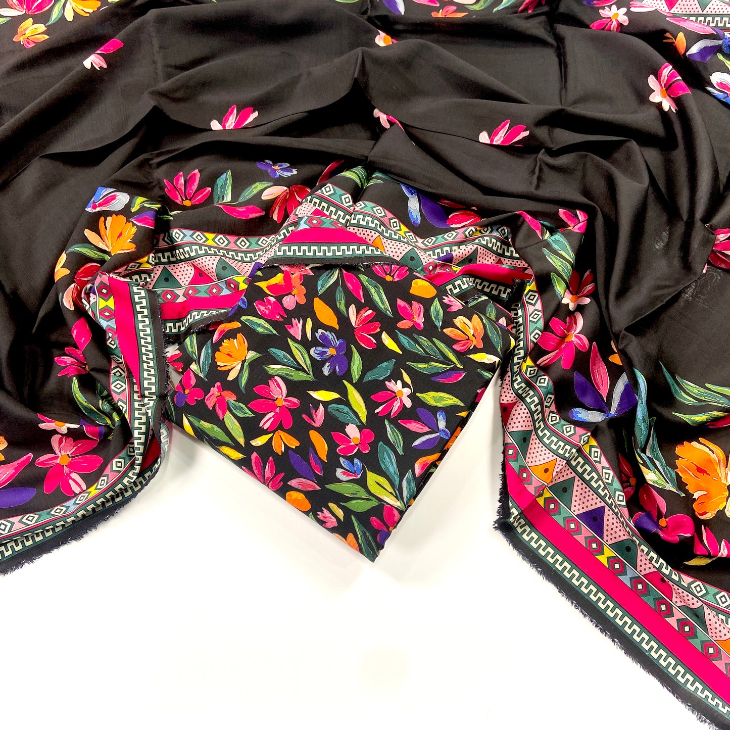 Anaya Noor Printed Bana Dora Slub Linen 3PC