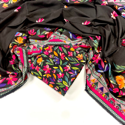 Anaya Noor Printed Bana Dora Slub Linen 3PC