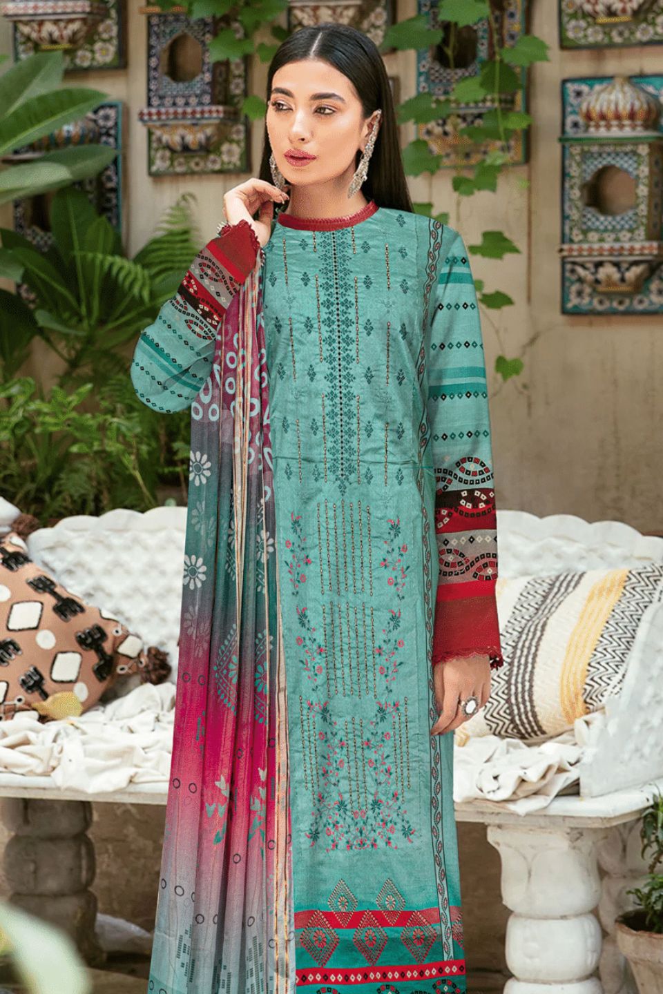 Anaya Noor VOL-13 Digital Printed Heavy Embroidered Lawn 3 Piece Unstitched Summer Collection 2024