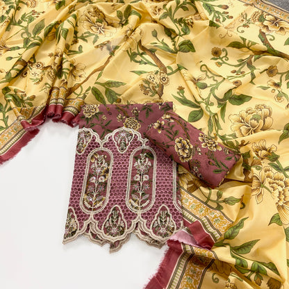 Rameen By Anaya Noor Printed & Laser Cutwork Emb Lawn 3PC
