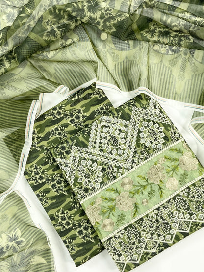 Anaya Noor Emb Bana Dora Lawn With Daman Laserkari 3PC