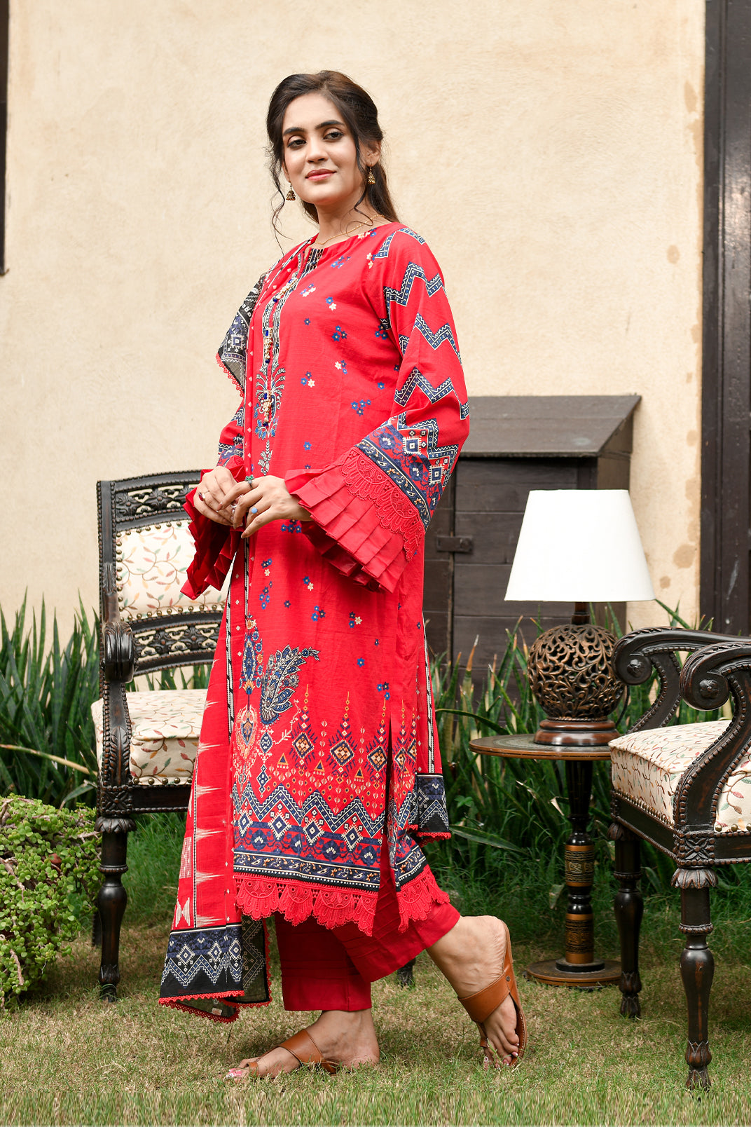 Nada By Murashe Printed Doria Lawn 3-PC