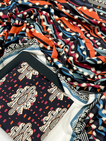 Sapphire Digital Printed Linen 3-PC