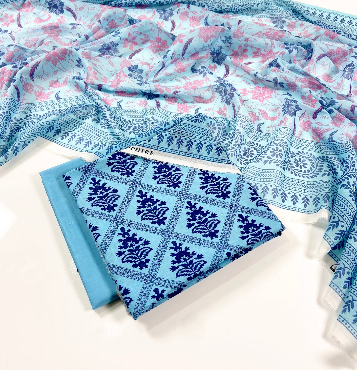Sapphire Printed Lawn 3PC