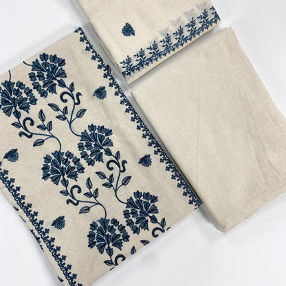 Bareeze White Embroidered Khaddar 3PC
