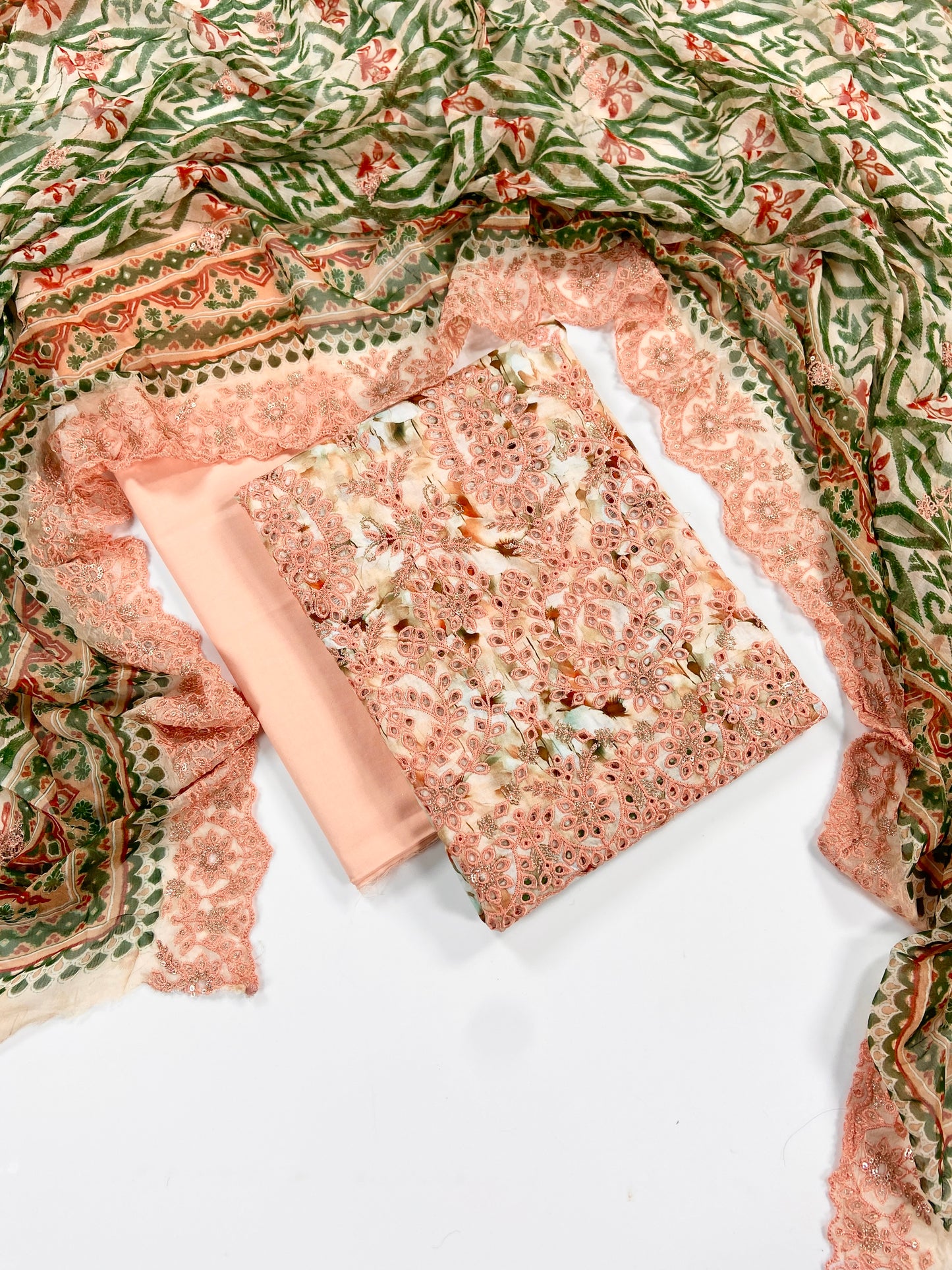 Riwayat Embroidered Lawn With Chiffon Dupatta 3PC