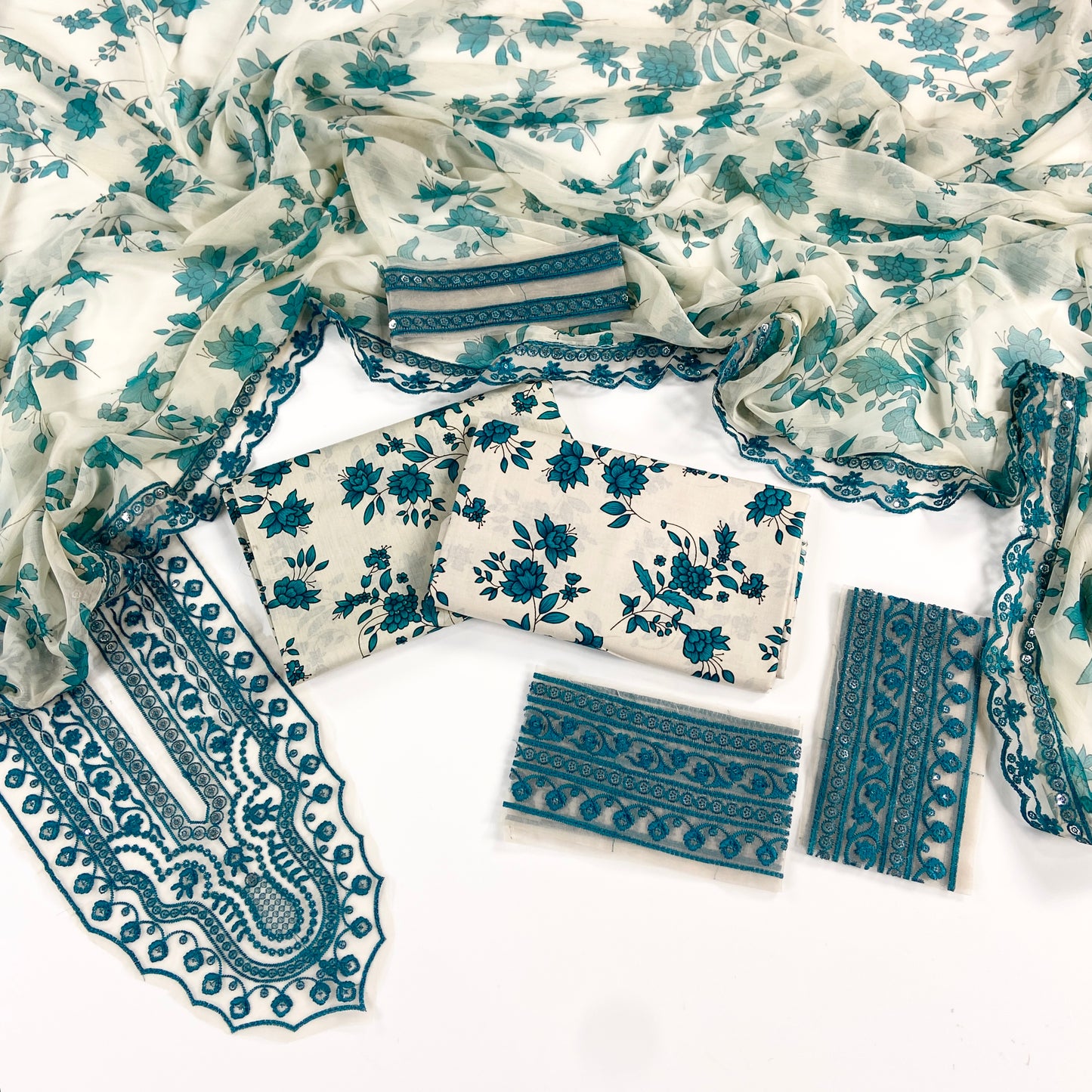Aneelas Embroiderd & Digital Printed Lawn 3PC