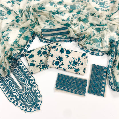 Aneelas Embroiderd & Digital Printed Lawn 3PC