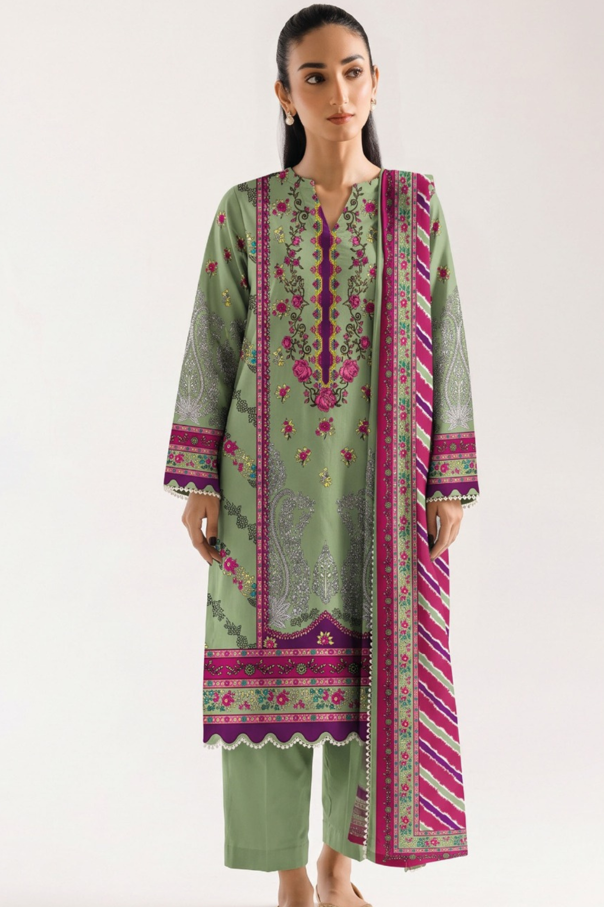 Ethnic Premium Printed Linen 3PC