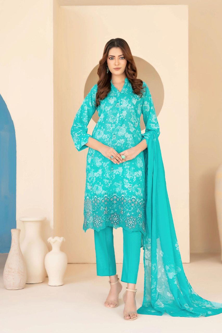 Elira By Tawakkal Digital Printed & Emb Lawn 3PC