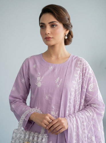 White Rose By Anaya Noor Emb Viscose 3PC