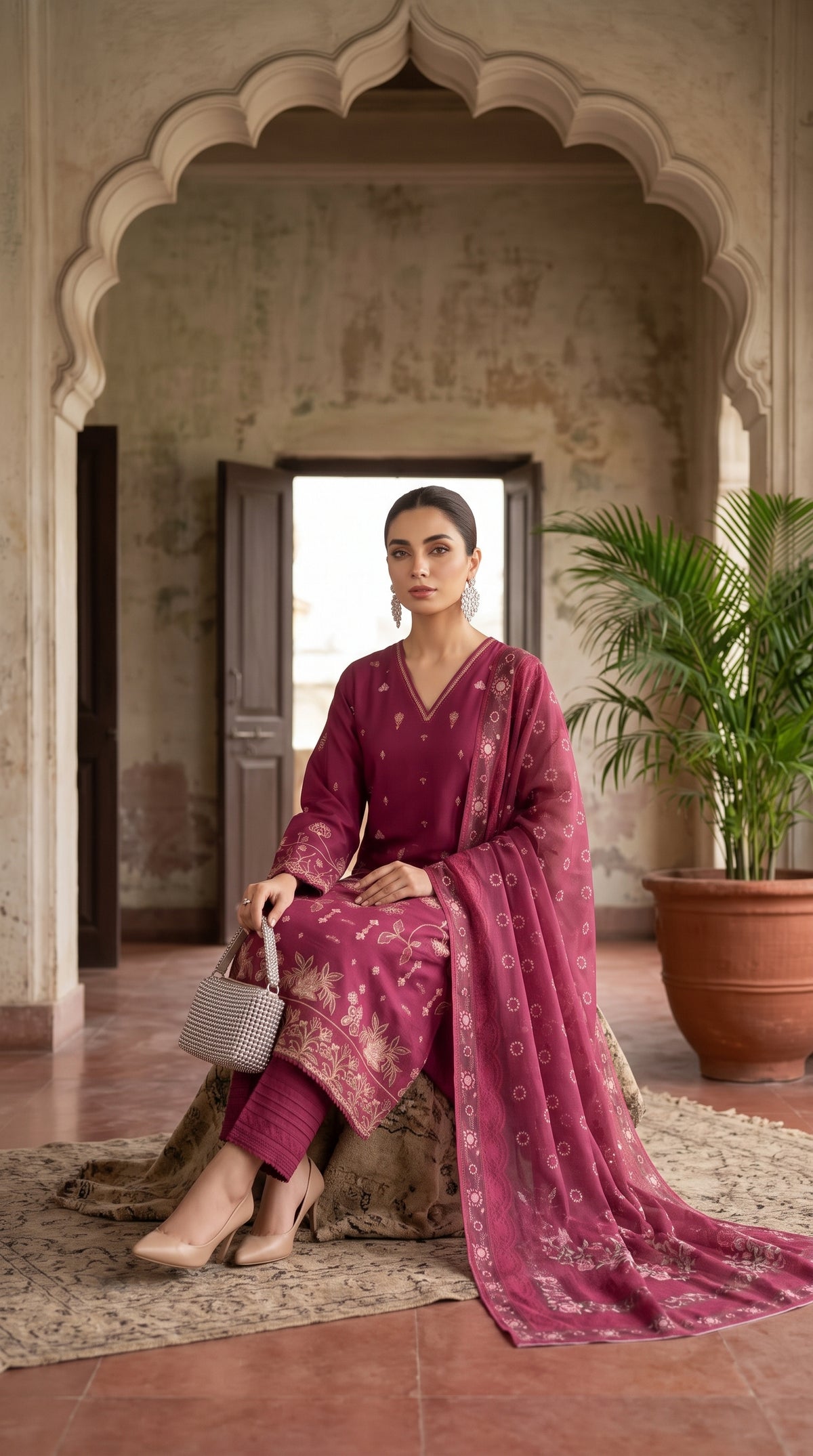 Areesha By Anaya Noor Heavy Emb Khaddar 3PC