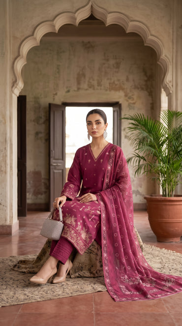 Areesha By Anaya Noor Heavy Emb Khaddar 3PC