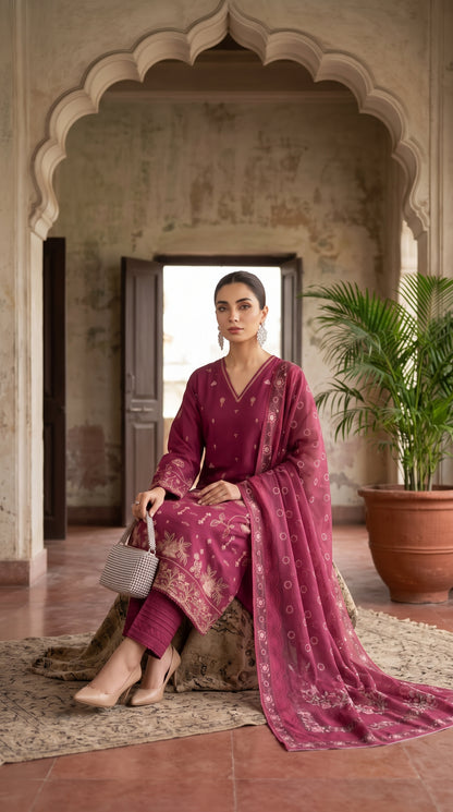 Areesha By Anaya Noor Heavy Emb Khaddar 3PC