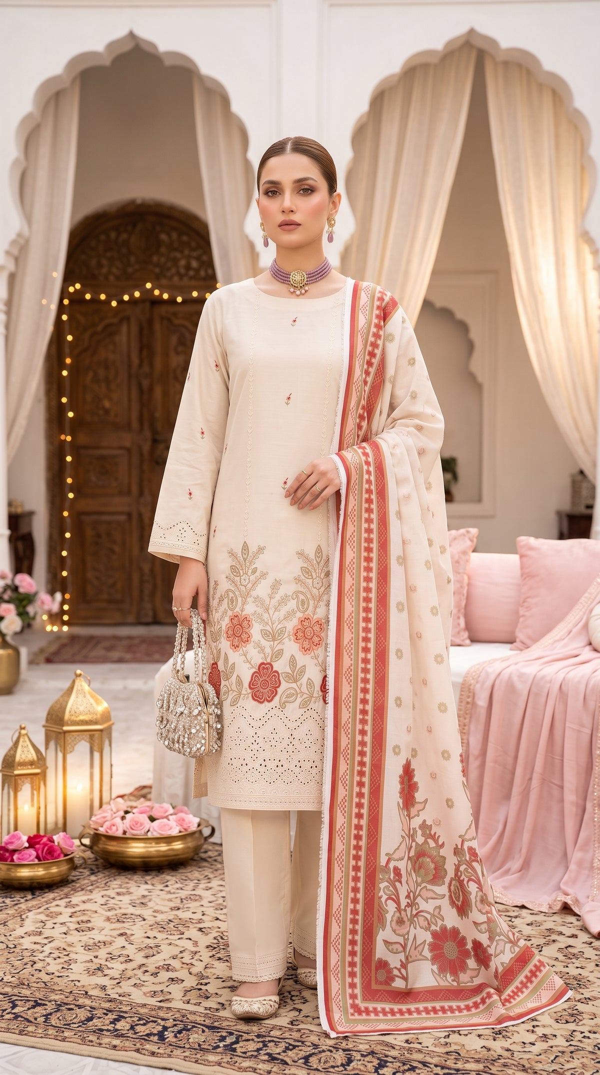 Hurab By Anaya Noor Heavy Emb Viscose 3PC