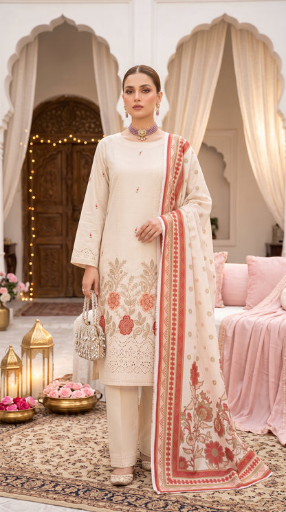 Hurab By Anaya Noor Heavy Emb Viscose 3PC