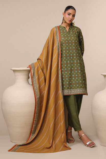 Raqs By Uneq Digital Printed Slub Khaddar 3PC