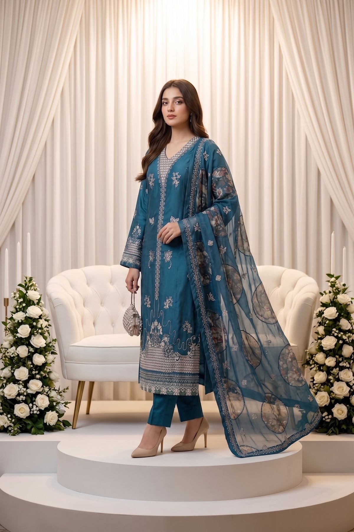 Lazer Kari By Anaya Noor Emb Viscose 3PC