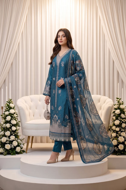 Lazer Kari By Anaya Noor Emb Viscose 3PC